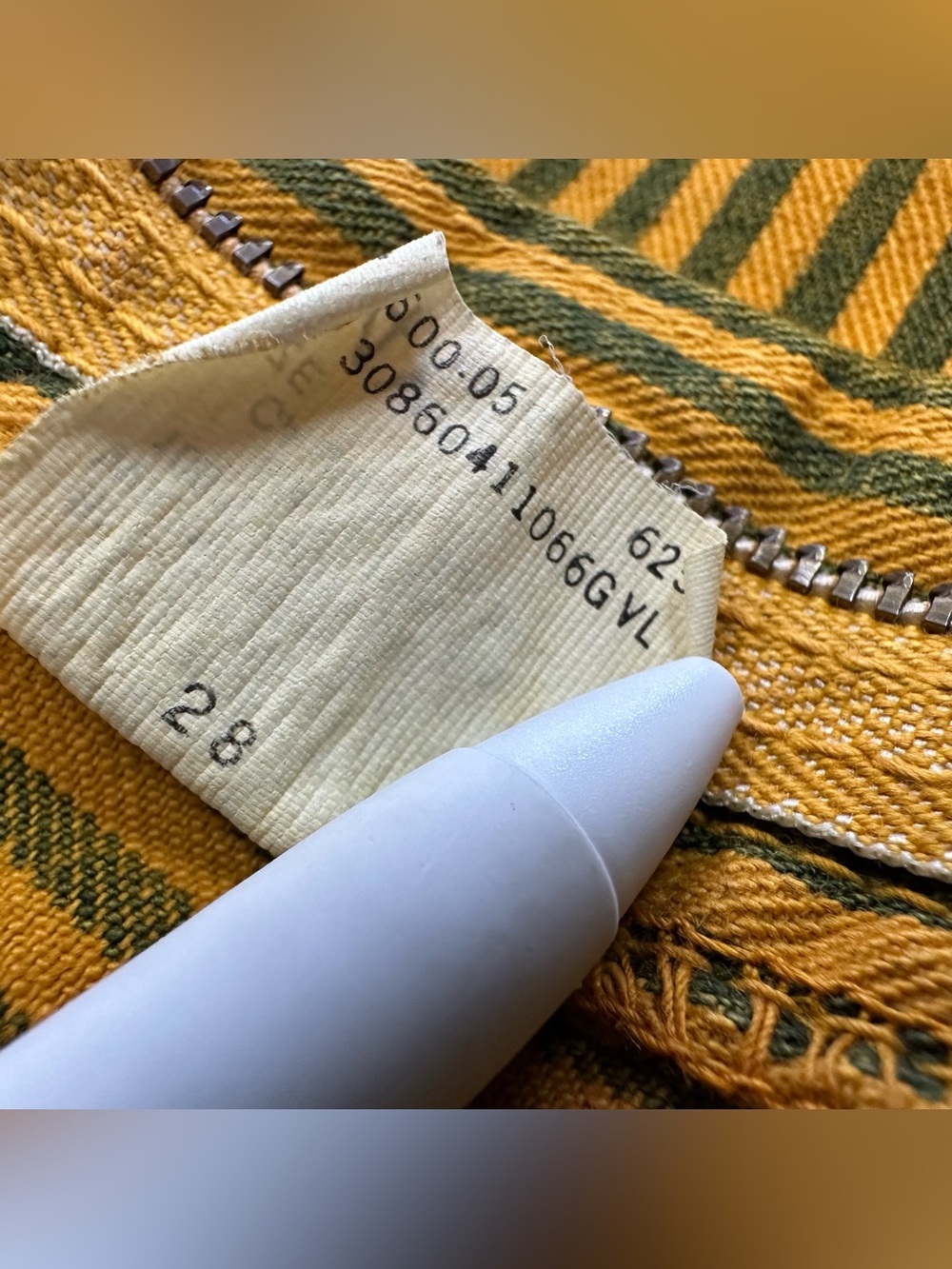 Men's Mustard Yellow Striped Jeans - Picture 8 of 11